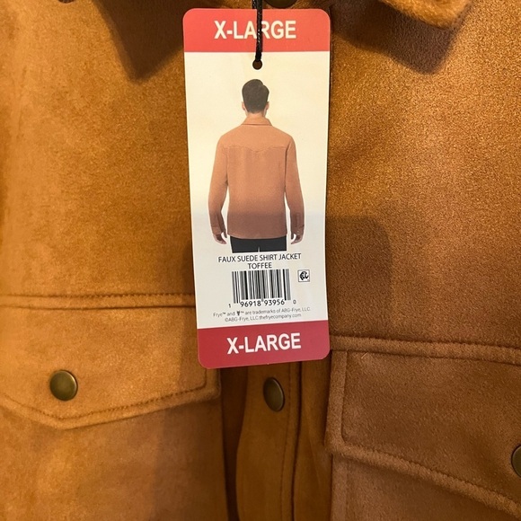 NWT FRYE Faux Suede Shirt Jacket Size XLarge - Picture 4 of 7